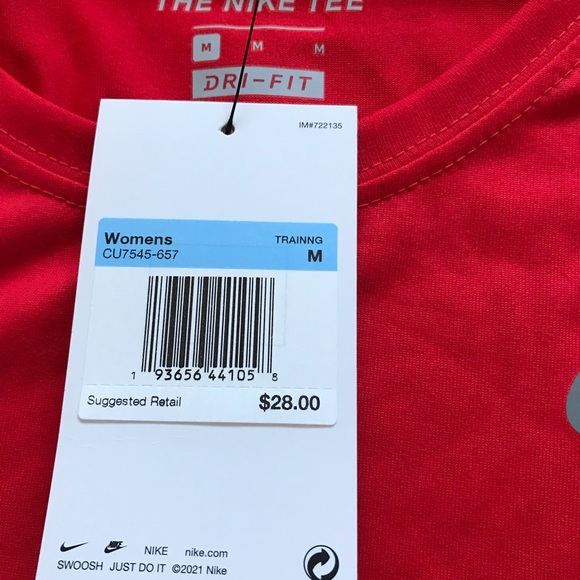 Nike women dri fit long sleeve red shirt top sports Sz Medium - Picture 2 of 8